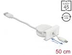 DELOCK Easy 45 Modul USB 2.0 Ausrollkabel USB Typ-A > EASY-USB Typ Micro-B weiß