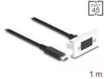 DeLOCK Easy 45 Modul SuperSpeed USB 10 Gbps (USB 3.2 Gen 2) USB Type-C Buchse zu USB Type-C Stecker mit Kabelpeitsche, 22,5 x 45 mm