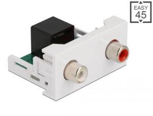 DELOCK Easy 45 Modul 2x Cinch Buchse > RJ45 Buchse 22,5 x 45mm