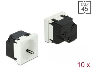 DELOCK Easy 45 Schutzkontakt-Steckdose (VPE 10) 45°-Anordnung 45 x 45mm