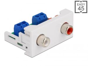DELOCK Easy 45 Modul 2x Cinch Buchse 22,5 x 45mm