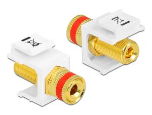 DELOCK Keystone Modul Polklemme > Gewindebuchse rot