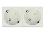 DELOCK Easy 45 Schuko-Steckdose (VPE 5) 2-fach 45°-Anordnung 45 x 45mm