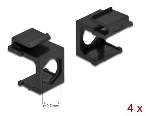 DELOCK Keystone Abdeckung (VPE4) schwarz mit 9,7 mm Durchführung