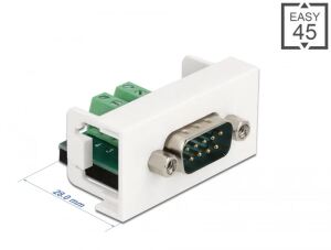 DELOCK Easy 45 Modul D-Sub 9 Pin ST > 10 Pin Terminalblock 22,5 x 45mm