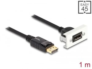 DELOCK Easy 45 DisplayPort 8K 30Hz Modul mit Kabelpeitsche 22,5 x 45mm