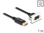 DELOCK Easy 45 DisplayPort 8K 30Hz Modul mit Kabelpeitsche 22,5 x 45mm
