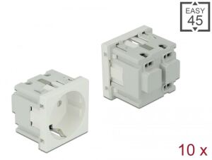 DELOCK Easy 45 Schutzkontakt-Steckdose (VPE 10) 45 x 45mm