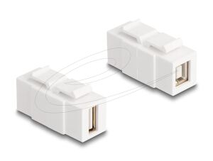 DeLOCK Keystone Modul USB 2.0 Typ-A Buchse zu USB 2.0 Typ-B Buchse beidseitig einbaubar weiß