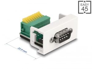 DELOCK Easy 45 Modul D-Sub 9 Pin ST > 9 Pin Terminalblock 22,5 x 45mm