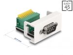 DELOCK Easy 45 Modul D-Sub 9 Pin ST > 9 Pin Terminalblock 22,5 x 45mm