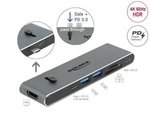 DELOCK Dockingstation Dual USB Type-C mit HDMI/ USB 3.2/ SD/ PD 3.0