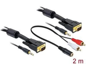 DELOCK Kabel VGA + Sound ST/ ST 2,0m