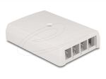 DELOCK Keystone Leergehäuse Aufputz 4-Port für Glasfaser und Netzwerk weiß