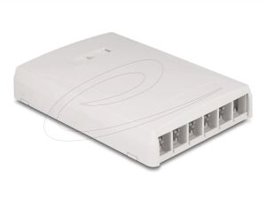 DELOCK Keystone Leergehäuse Aufputz 6-Port für Glasfaser und Netzwerk weiß