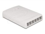 DELOCK Keystone Leergehäuse Aufputz 6-Port für Glasfaser und Netzwerk weiß