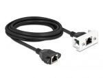 DeLOCK Netzwerk Verlängerungskabel für Easy 45 Modul S/FTP RJ45 Buchse zu RJ45 Buchse Cat.6A 3 m schwarz