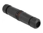 DeLOCK Kabelverbinder für Außenbereich 4 Pin, IP68 wasserdicht, schraubbar, Kabeldurchmesser 4,5 - 7,5 mm schwarz