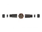 DeLOCK Kabelverbinder für Außenbereich 4 Pin, IP68 wasserdicht, schraubbar, Kabeldurchmesser 4,5 - 7,5 mm schwarz