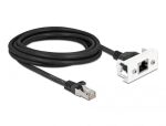 DeLOCK Netzwerk Verlängerungskabel für Easy 45 Modul S/FTP RJ45 Stecker zu RJ45 Buchse Cat.6A 3 m schwarz