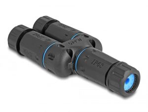 DELOCK Kabelverbinder RJ45 Buchse > 2x RJ45 Buchse Cat.6A wasserfest