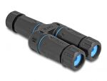 DELOCK Kabelverbinder RJ45 Buchse > 2x RJ45 Buchse Cat.6A wasserfest