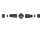 DeLOCK Kabelverbinder für Außenbereich 3 Pin, IP68 wasserdicht, schraubbar, Kabeldurchmesser 4,5 - 7,5 mm schwarz