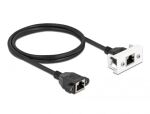 DeLOCK Netzwerk Verlängerungskabel für Easy 45 Modul S/FTP RJ45 Buchse zu RJ45 Buchse Cat.6A 1 m schwarz