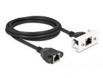 DeLOCK Netzwerk Verlängerungskabel für Easy 45 Modul S/FTP RJ45 Buchse zu RJ45 Buchse Cat.6A 2 m schwarz