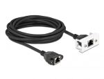DeLOCK Netzwerk Verlängerungskabel für Easy 45 Modul S/FTP RJ45 Buchse zu RJ45 Buchse Cat.6A 5 m schwarz