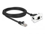 DeLOCK Netzwerk Verlängerungskabel für Easy 45 Modul S/FTP RJ45 Stecker zu RJ45 Buchse Cat.6A 2 m schwarz