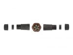 DeLOCK Kabelverbinder für Außenbereich 5 Pin, IP68 wasserdicht, schraubbar, Kabeldurchmesser 4,5 - 7,5 mm schwarz