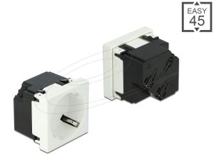 DELOCK Easy 45 Schutzkontakt-Steckdose 45°-Anordnung 45 x 45 mm