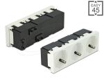 DELOCK Easy 45 Schutzkontakt-Steckdose 3-fach 45°-Anordnung 45 x 45 mm