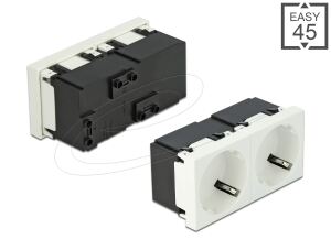 DELOCK Easy 45 Schutzkontakt-Steckdose 2-fach 45°-Anordnung 45 x 45 mm
