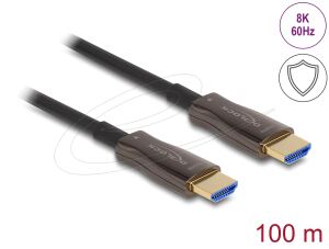 DELOCK Aktives Optisches HDMI Kabel mit Metallarmierung 8K 60Hz 100m