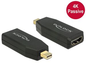 DELOCK Adapter mini DisplayPort 1.2 ST > HDMI Buchse 4K Passiv schwarz