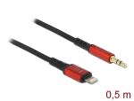 DELOCK Audiokabel 8Pin Lightning ST > Klinkenstecker 3,5mm 3 Pin 0,5m