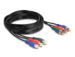 DELOCK Cinch RGB Verlängerungskabel 3x Stecker > 3x Buchse 3m