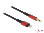 DELOCK Audiokabel 8Pin Lightning ST > Klinkenstecker 3,5mm 3 Pin 1,5m
