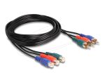 DELOCK Cinch RGB Verlängerungskabel 3x Stecker > 3x Buchse 1m