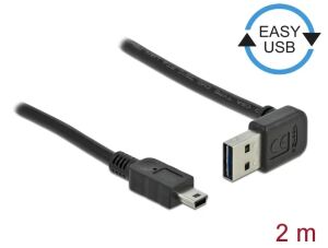 DELOCK Kabel EASY-USB 2.0 Typ-A ST gewinkelt oben/ unten > USB 2.0 Typ Mini-B ST