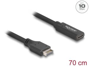 DELOCK USB 10Gbps Kabel Typ-E Key A 20 Pin ST > USB-C BU 0,7m