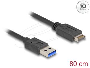 DELOCK USB 10 Gbps Kabel USB Typ-E Key A 20 Pin Stecker > USB Typ-A Stecker 80cm