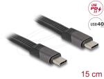 DELOCK USB 40 Gbps FPC Flachbandkabel USB Type-C > USB Type-C 15cm PD 3.0