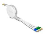 DELOCK USB 3-in-1 Aufrollladekabel Typ-A > Micro USB/ 2x USB Type-C