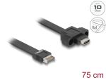 DELOCK USB 10Gbps Flachbandkabel Typ-E Key A 20 Pin ST > USB-C BU Einbau 0,75m