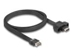 DELOCK USB 10Gbps Flachbandkabel Typ-E Key A 20 Pin ST > USB-C BU Einbau 0,75m