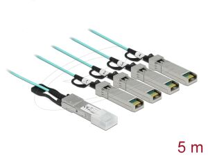 DELOCK Aktives Optisches Kabel QSFP+ zu 4x SFP+ 5m