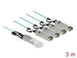 DELOCK Aktives Optisches Kabel QSFP+ zu 4x SFP+ 3m